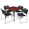 Regency Tables > Height Adjustable > Square Mobile Table & Chair Sets, 36 W, 36 L, 23-34 H, Cherry TB3636CHAPCBK44BK - alternate 1